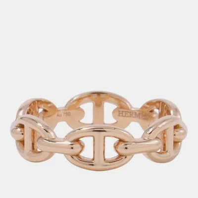 Pre-owned Hermes Chaine D'ancre Anchene Ring Size Pm/55/#15 18k Pink Gold
