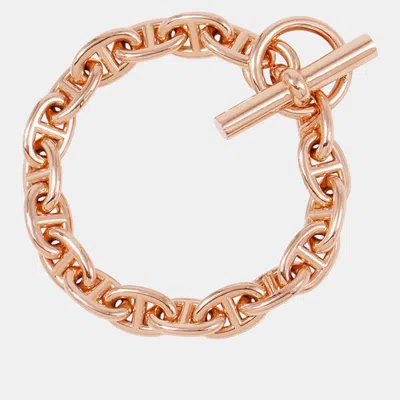Pre-owned Hermes Chaine D'ancre Bracelet 18 Frames Size Pm 18k Pink Gold