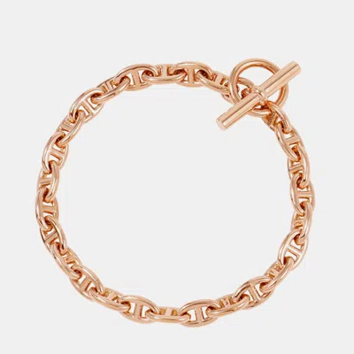 Pre-owned Hermes Chaine D'ancre Bracelet 26 Frames Size Tpm 18k Pink Gold