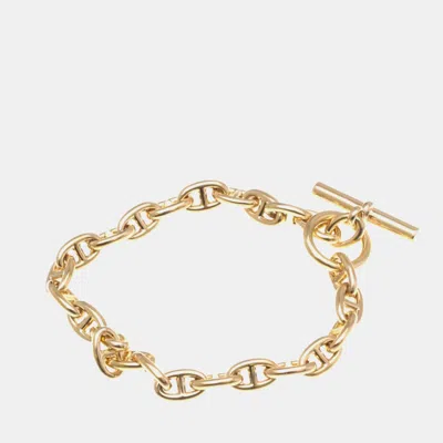 Pre-owned Hermes Chaine D'ancre Bracelet Tpm 24 Links Pink Gold 18k No Stone Charm Bracelet Pink Gold