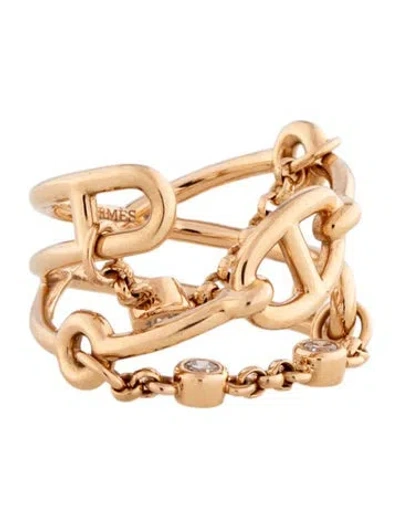 Pre-owned Hermes Chaîne D'ancre Chaos Ring, Medium Model In Multicolor