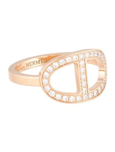 Pre-owned Hermes Chaine D'ancre Contour Ring, Medium Model In Multi
