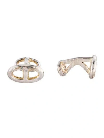 Pre-owned Hermes Chaîne D'ancre Cufflinks In Multi