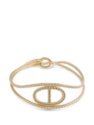 Pre-owned Hermes Chaine D'ancre Danae Bracelet In Gold
