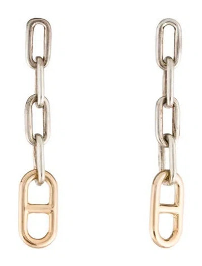 Pre-owned Hermes Chaine D'ancre Drop Earrings In Multi