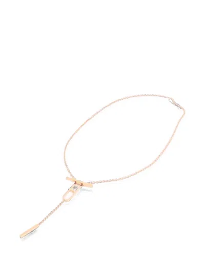 Pre-owned Hermes Chaine D'ancre Drop Necklace In Pink