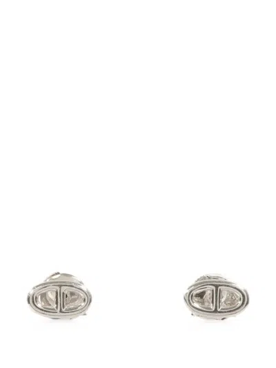 Pre-owned Hermes Chaine D'ancre Earrings In Silver