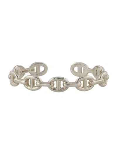 Pre-owned Hermes Chaine D'ancre Enchainee Cuff Bracelet, 6.25" In Multi