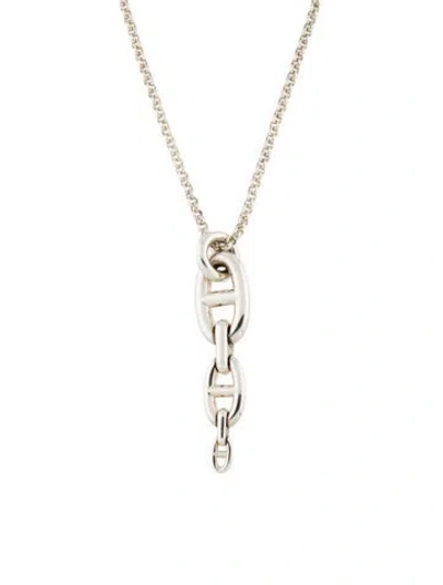 Pre-owned Hermes Chaine D'ancre Enchainee Pendant, Large Model, 19.5" In Multi
