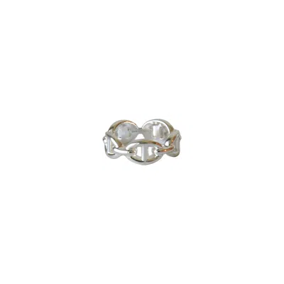 Pre-owned Hermes Chaine D'ancre Enchainee Ring Silver