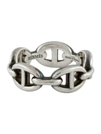 Pre-owned Hermes Chaine D'ancre Enchainee Ring, Small Model In Multi