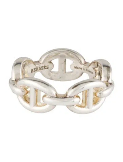 Pre-owned Hermes Chaîne D'ancre Enchainee Ring, Small Model In Multi