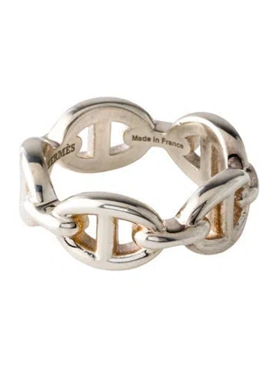Pre-owned Hermes Chaine D'ancre Enchainee Ring, Small Model In Multi
