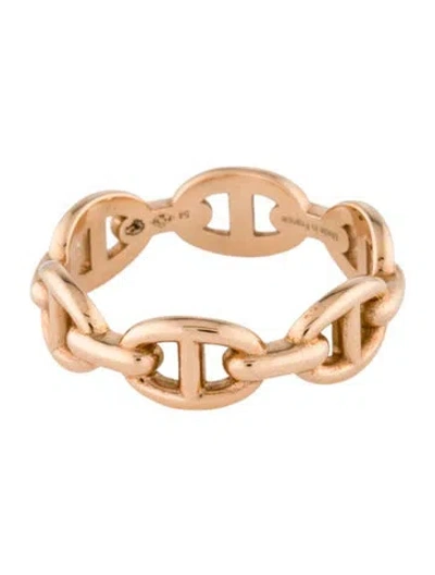 Pre-owned Hermes Chaine D'ancre Enchainee Ring, Small Model In Multi