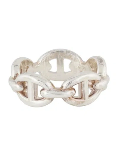 Pre-owned Hermes Chaîne D'ancre Enchainee Ring, Small Model In Multi