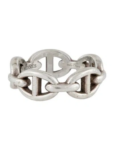 Pre-owned Hermes Chaîne D'ancre Enchainee Ring, Small Model In Multi