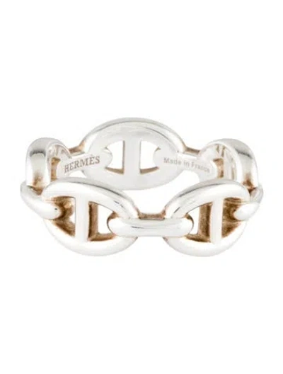 Pre-owned Hermes Chaine D'ancre Enchainee Ring, Small Model In Multi