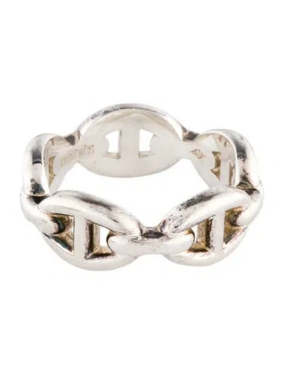 Pre-owned Hermes Chaine D'ancre Enchainee Ring, Small Model In Multi