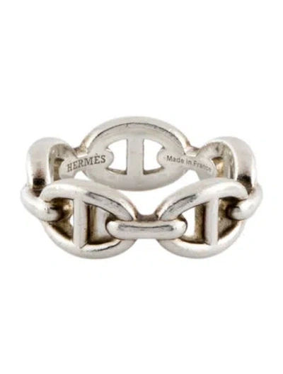Pre-owned Hermes Chaine D'ancre Enchainee Ring, Small Model In Multi