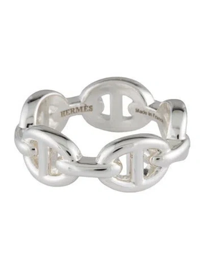 Pre-owned Hermes Chaine D'ancre Enchainee Ring, Small Model In Multi