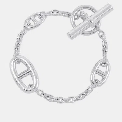Pre-owned Hermes Chaine D'ancre Farandole Silver 925 Bracelet Size St
