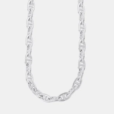 Pre-owned Hermes Chaine D'ancre Gm 925 Sterling Silver Necklace