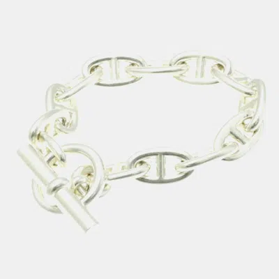 Pre-owned Hermes Chaine D'ancre Gm Silver 925 No Stone Charm Bracelet Silver