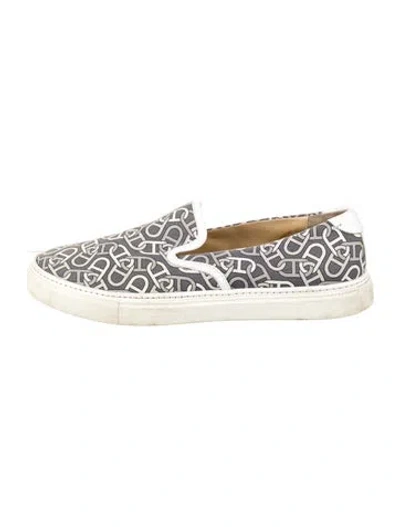 Pre-owned Hermes Chaîne D'ancre Insignia Jacquard Sneakers In Grey