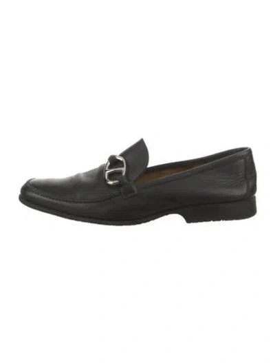 Pre-owned Hermes Chaîne D'ancre Insignia Leather Loafers In Grey