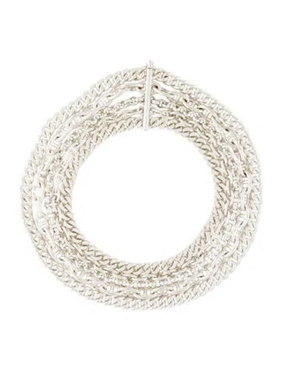 Pre-owned Hermes Chaine D'ancre Multistrand Collar Necklace, 16.5"