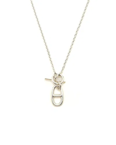 Pre-owned Hermes Hermès Chaine D'ancre Necklace In Silver