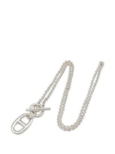 Pre-owned Hermes Chaine D'ancre Necklace In Silver