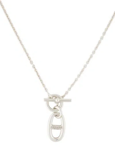 Pre-owned Hermes Chaine D'ancre Pendant Necklace, 16" In Multi