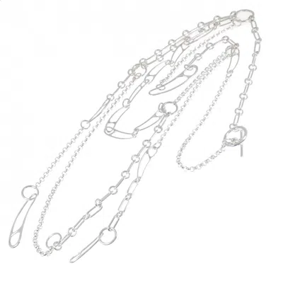 Pre-owned Hermes Chaîne D'ancre Punk Necklace Jewelry () In Silver