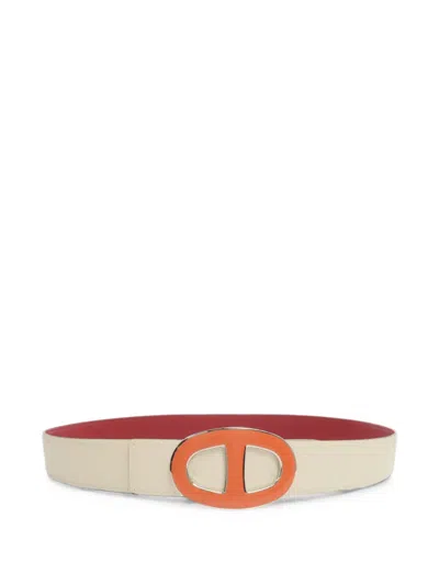 Pre-owned Hermes Chaine D'ancre Reversible Belt In Neutrals