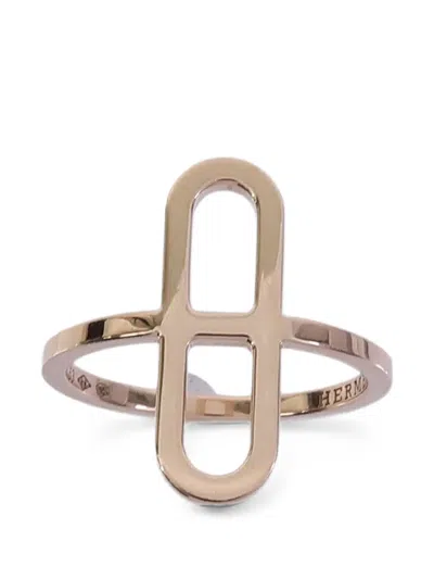 Pre-owned Hermes Chaine D'ancre Ring In Pink