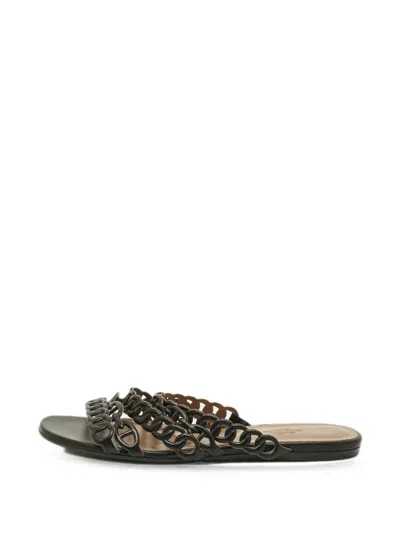 Pre-owned Hermes Chaine D'ancre Rivage Sandals In Black