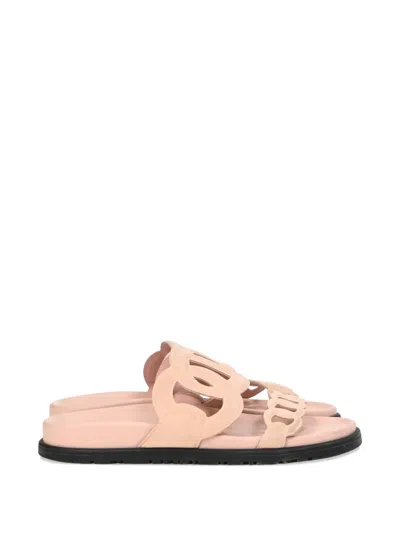 Pre-owned Hermes Chaine D'ancre Sandals In Pink