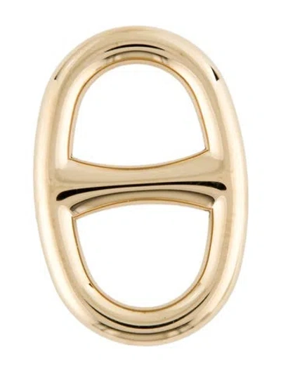 Pre-owned Hermes Chaîne D'ancre Scarf Ring In Gold
