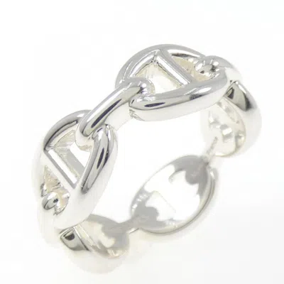 Pre-owned Hermes Chaine D'ancre Silver 925 Band Ring ()