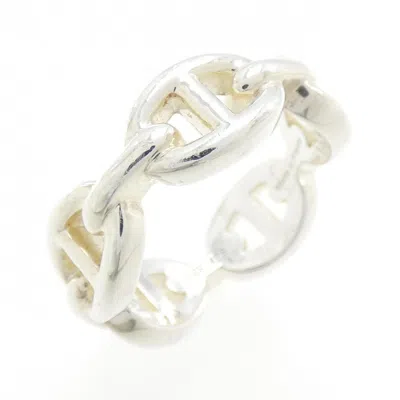 Pre-owned Hermes Chaine D'ancre Silver 925 Band Ring ()