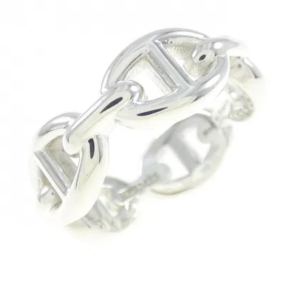 Pre-owned Hermes Chaine D'ancre Silver 925 Band Ring ()