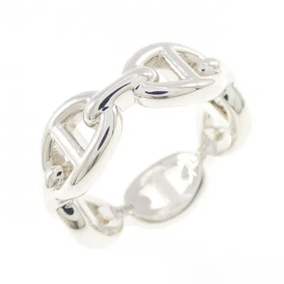 Pre-owned Hermes Chaine D'ancre Silver 925 Band Ring ()