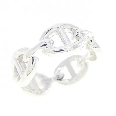 Pre-owned Hermes Chaine D'ancre Silver 925 Band Ring ()