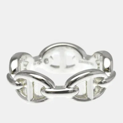 Pre-owned Hermes Chaine D'ancre Silver Fashion No Stone Band Ring Silver