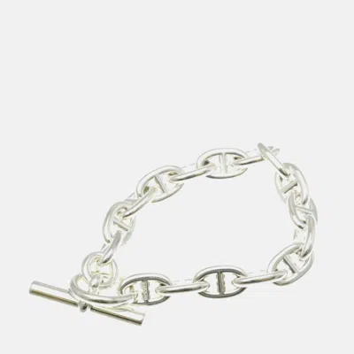 Pre-owned Hermes Chaine D'ancre Silver Mm Bracelet