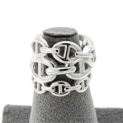 Pre-owned Hermes Chaine D'ancre Silver Silver 925 Band Ring ()