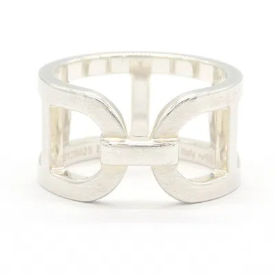 Pre-owned Hermes Chaine D'ancre Sterling Silver 925 Band Ring ()