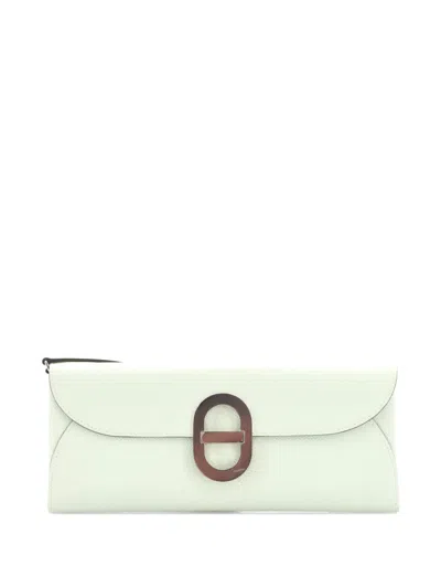 Pre-owned Hermes Chaine D'ancre To Go Wallet Epsom Crossbody Bag In Green