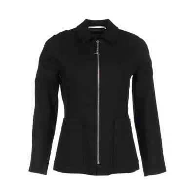 Pre-owned Hermes Chaîne D'ancre Zip Up Jacket Hemp Cotton In Black